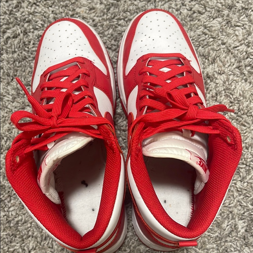 Nike Red and White High-Top Sneakers - Picture 6 of 6